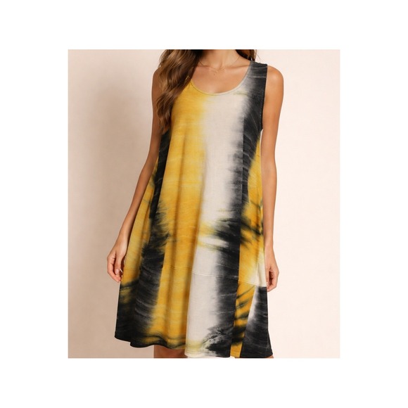 Unbranded Dresses & Skirts - Alembika Tie Dye Sleeveless Swing Dress A-Line Knee Length Size‎ 4 US 12/14 Chic